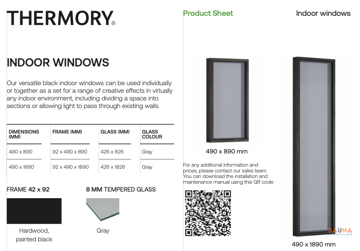 Black Aspen Indoor Sauna Windows By Thermory - Image 6
